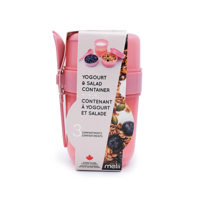 CONTENEDOR PARA YOGHURT Y ENSALADA - ROSADO - 3