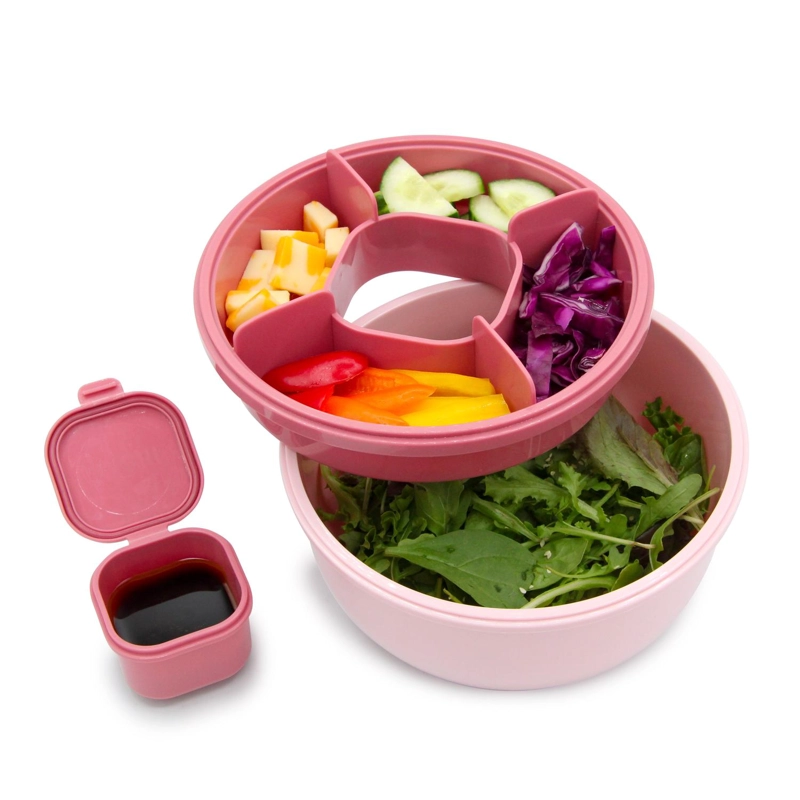 CONTENEDOR BENTO PARA ENSALADAS - ROSADO - 2