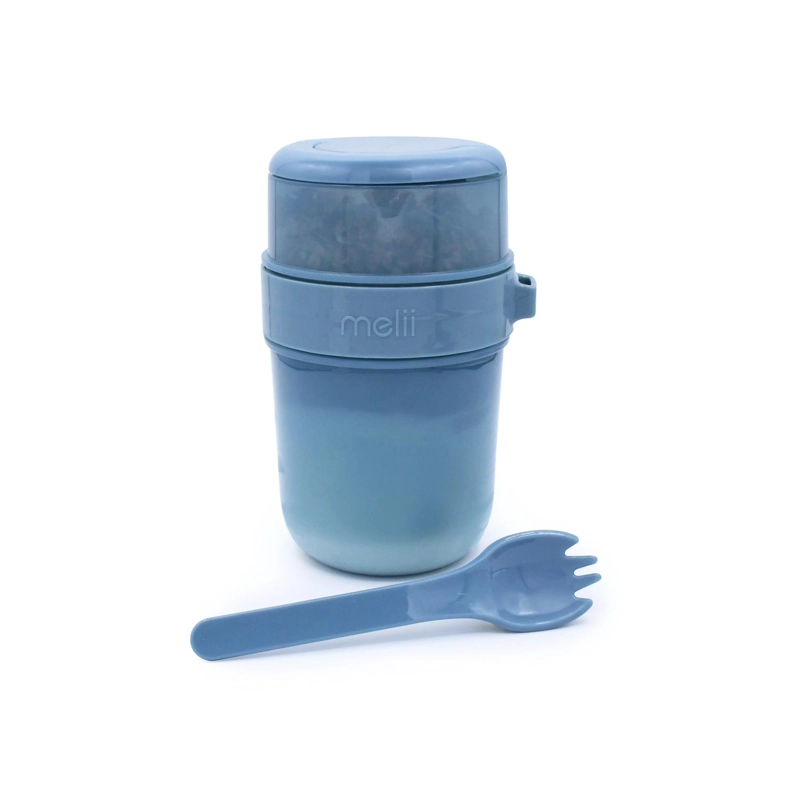CONTENEDOR PARA YOGHURT Y ENSALADA - AZUL - 1