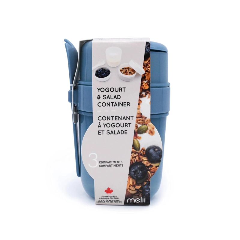 CONTENEDOR PARA YOGHURT Y ENSALADA - AZUL - 3