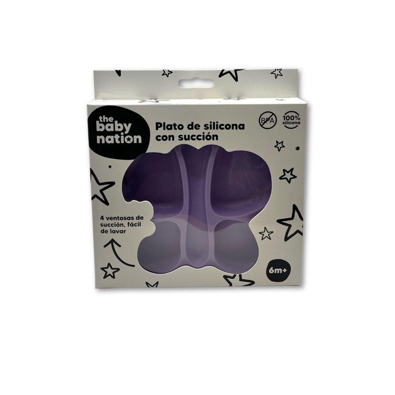 PLATO DE SILICONA CON SUCCION MARIPOSA - 4
