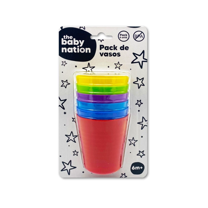 PACK DE 6 VASOS DE PLASTICO - 1