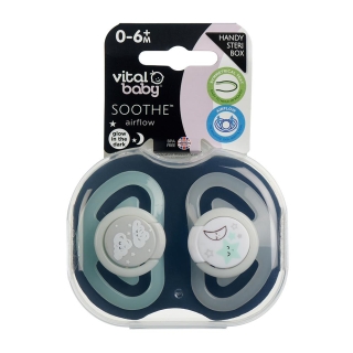 CHUPETES VITAL BABY AIRFLOW. BRILLAN EN LA OSCURIDAD. 0-6 MESES. TRANSPARENTE - 1