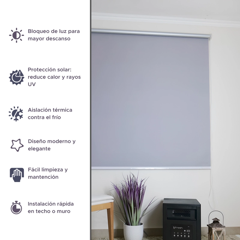 Cortina Roller Blackout Bicolor Vincenzi 120x230 cm - 2