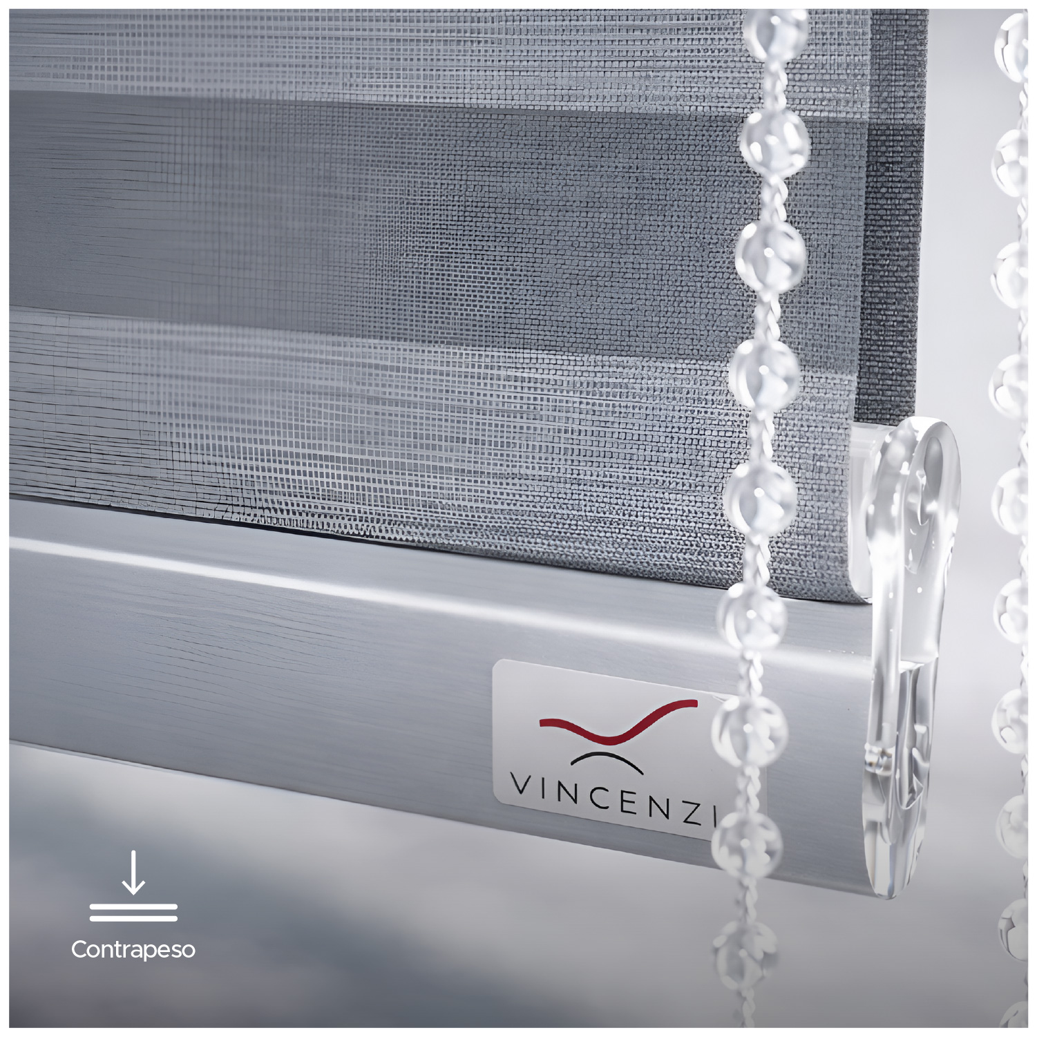 CORTINA ROLLER DUO GRIS 240X240 CM VINCENZI - 3