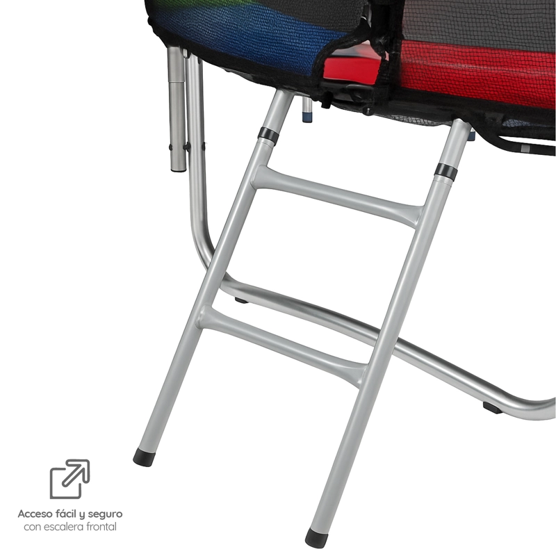 Cama Elástica 6ft 1.83mt soporta 160kg Malla Glowup + Escalera - 4