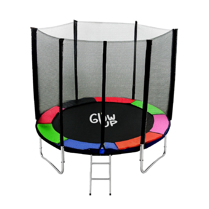 CAMA ELÁSTICA + MALLA SEGURIDAD Y ESCALERA 8FT 2,44 MTS GLOWUP - 1