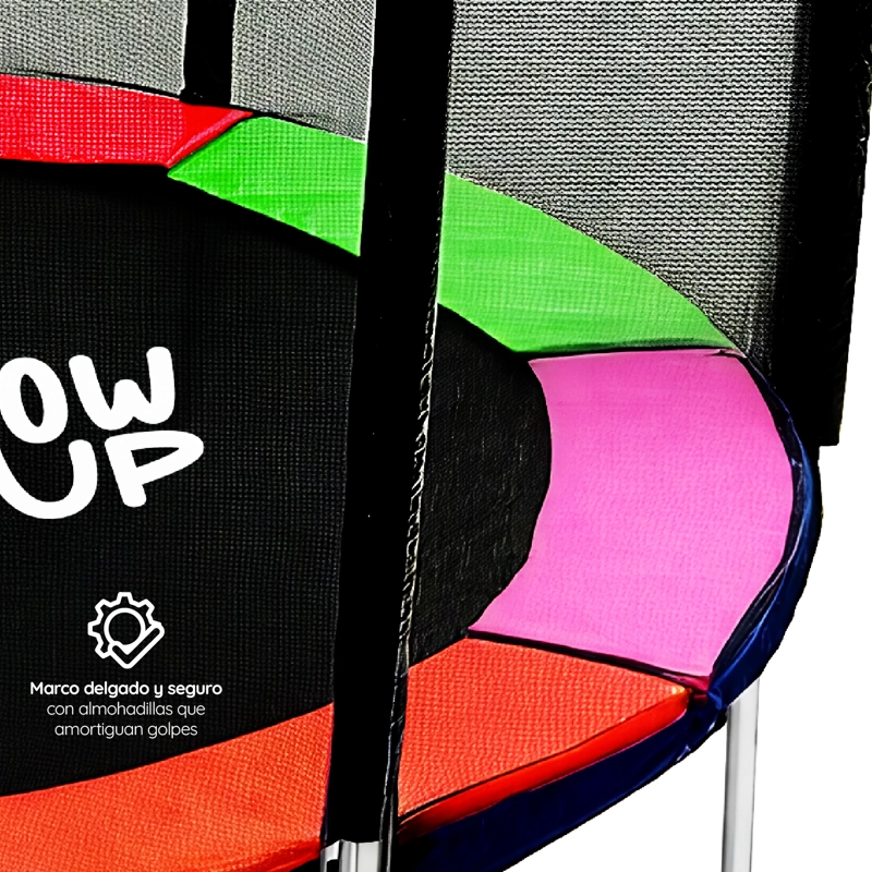 CAMA ELÁSTICA + MALLA SEGURIDAD Y ESCALERA 8FT 2,44 MTS GLOWUP - 10