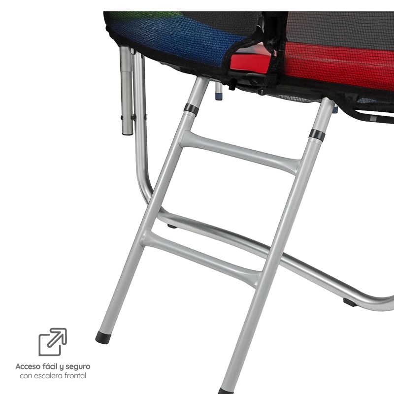 CAMA ELÁSTICA + MALLA SEGURIDAD Y ESCALERA 8FT 2,44 MTS GLOWUP - 11