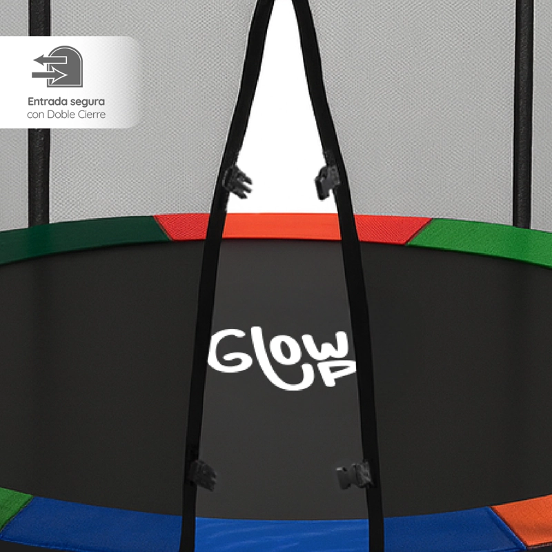 CAMA ELÁSTICA 10 FT 3,05 MTS + MALLA DE SEGURIDAD Y ESCALERA GLOWUP - 8