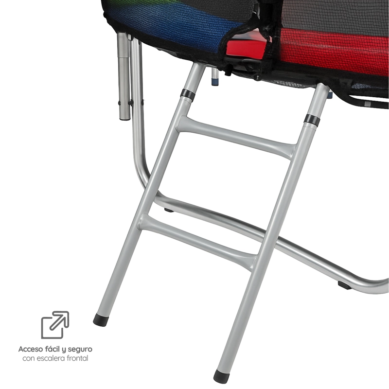 CAMA ELÁSTICA 10 FT 3,05 MTS + MALLA DE SEGURIDAD Y ESCALERA GLOWUP - 11
