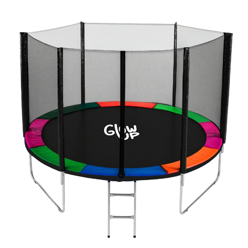 CAMA ELÁSTICA 12FT 3,66 MTS GLOWUP + MALLA Y ESCALERA - 1