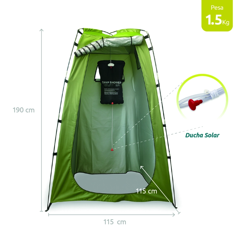 Baño Químico Portátil Caseta y Ducha Solar 20L para Camping - 3