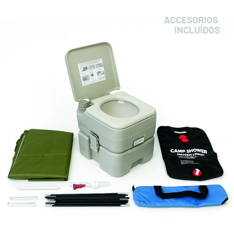 Baño Químico Portátil Caseta y Ducha Solar 20L para Camping - 5