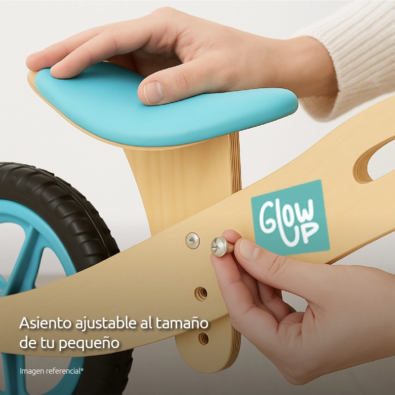 BICICLETA INFANTIL MADERA CELESTE GLOWUP 2 A 6 AÑOS - 3