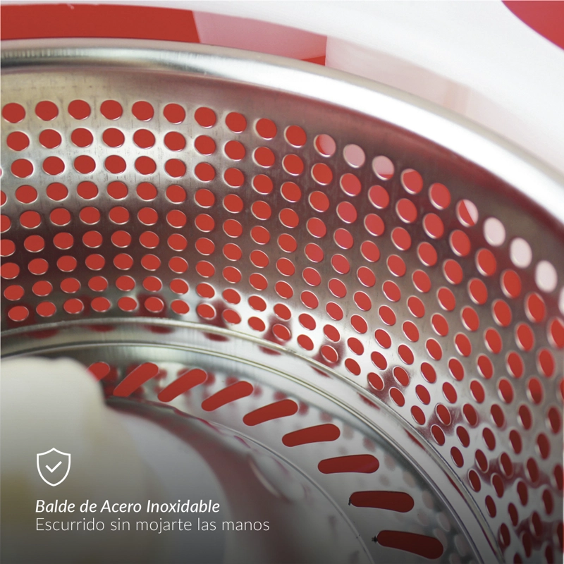Mopa Giratoria 360° y Balde con interior de Acero Inox Bfresh - 6