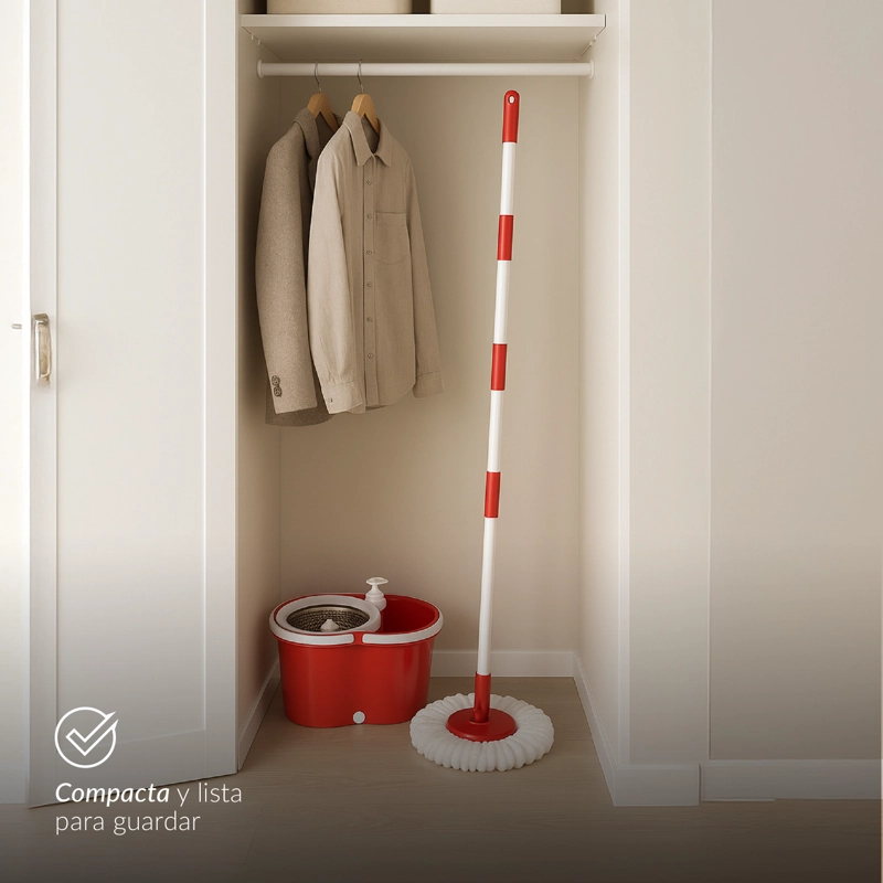 Mopa Giratoria 360° y Balde con interior de Acero Inox Bfresh - 9