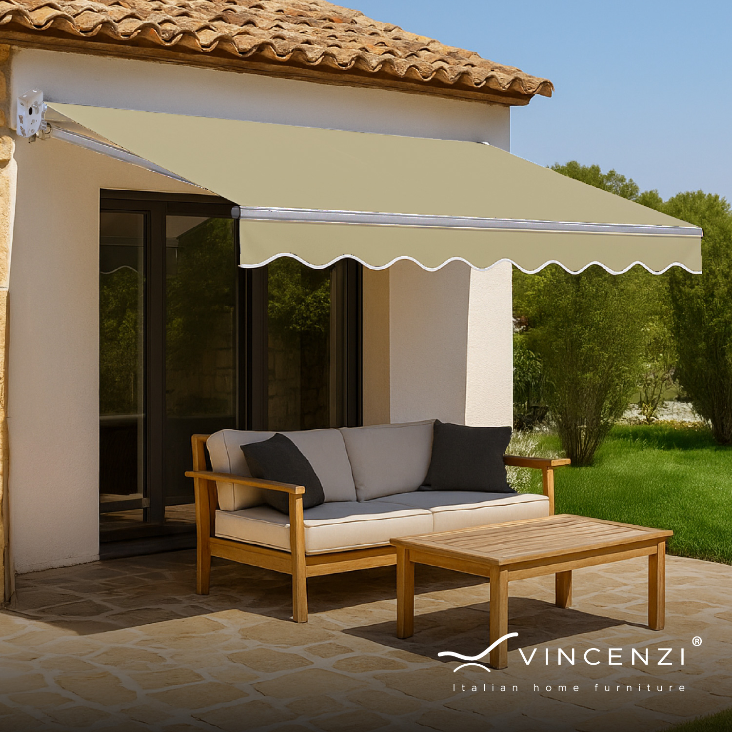 TOLDO BRAZO RETRACTIL 300X250CM BEIGE VINCENZI - 2