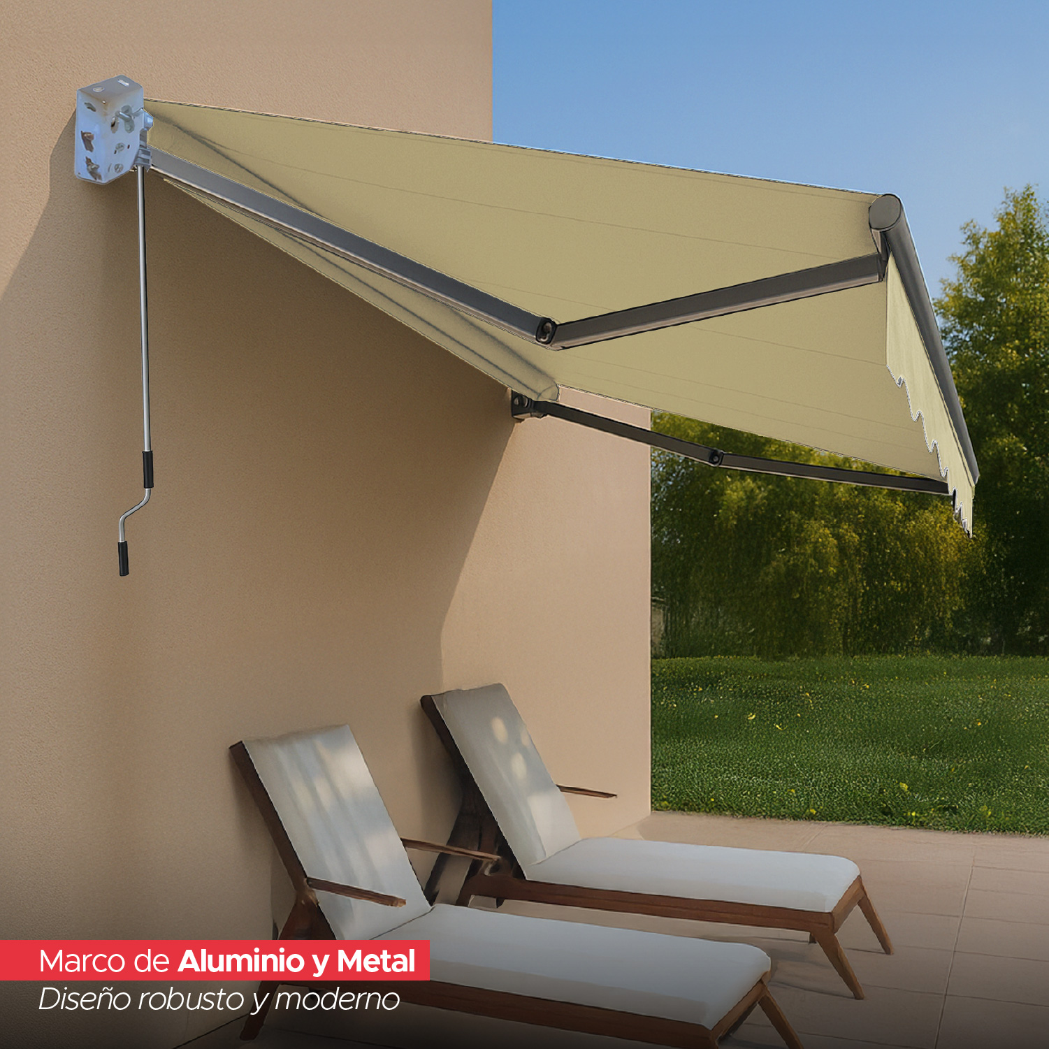 TOLDO BRAZO RETRACTIL 300X250CM BEIGE VINCENZI - 7