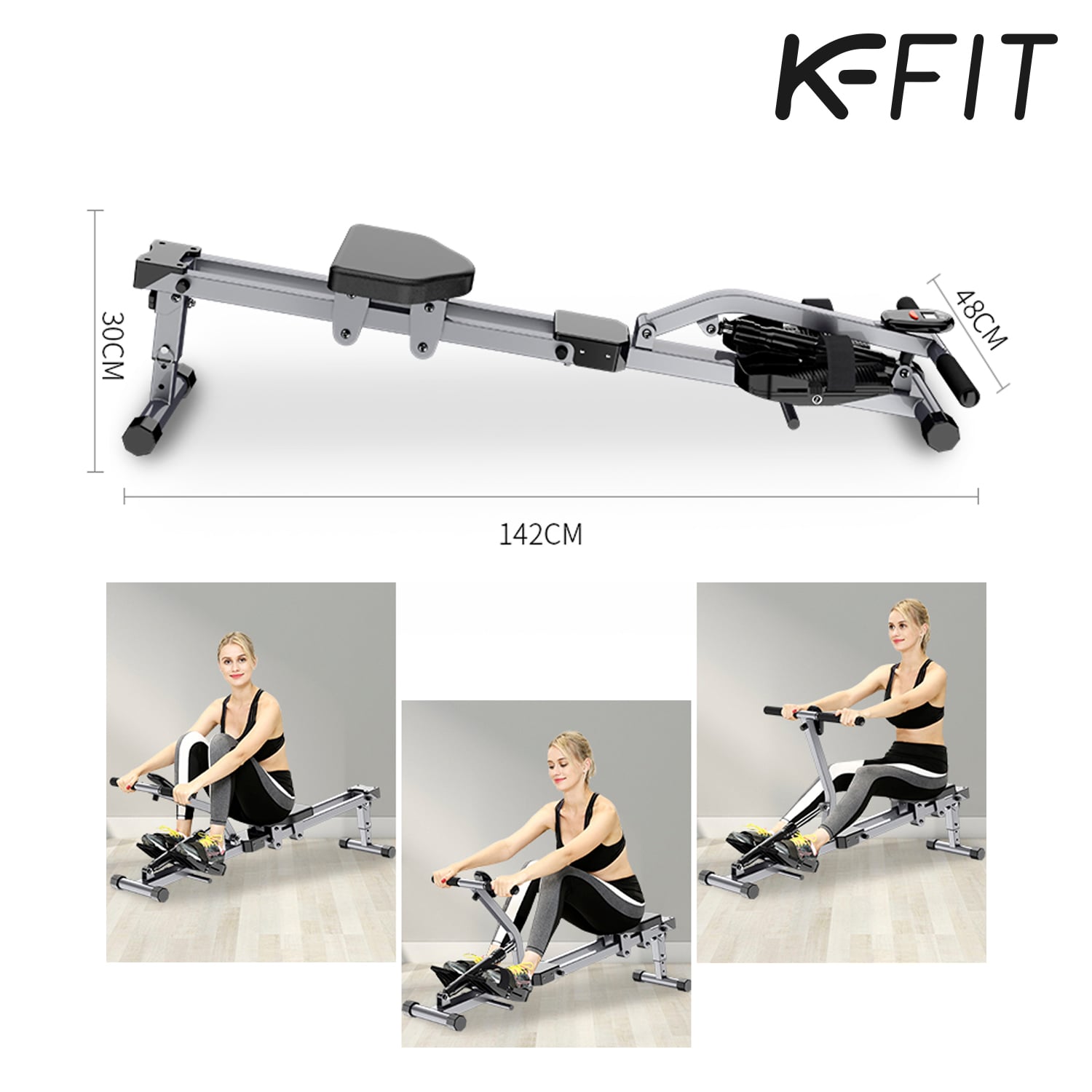 MÁQUINA REMADORA K-FIT R5953 CAPACIDAD 150 KG - 3