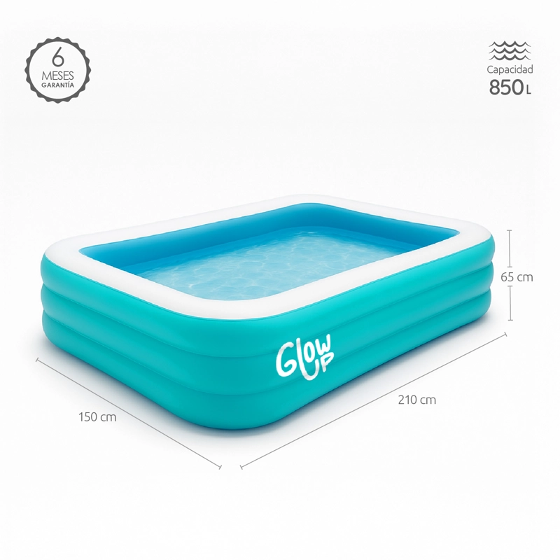 Piscina Inflable GlowUp 210x150x65 cm Color Celeste - 3
