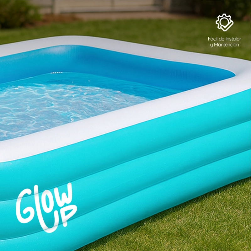 Piscina Inflable GlowUp 210x150x65 cm Color Celeste - 5