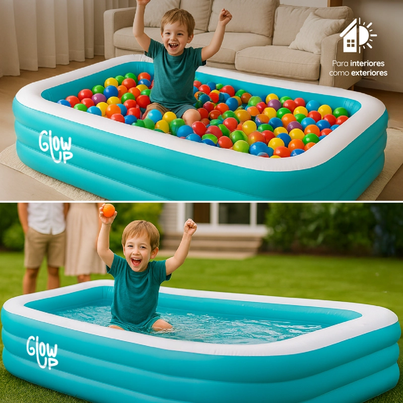 Piscina Inflable GlowUp 210x150x65 cm Color Celeste - 6