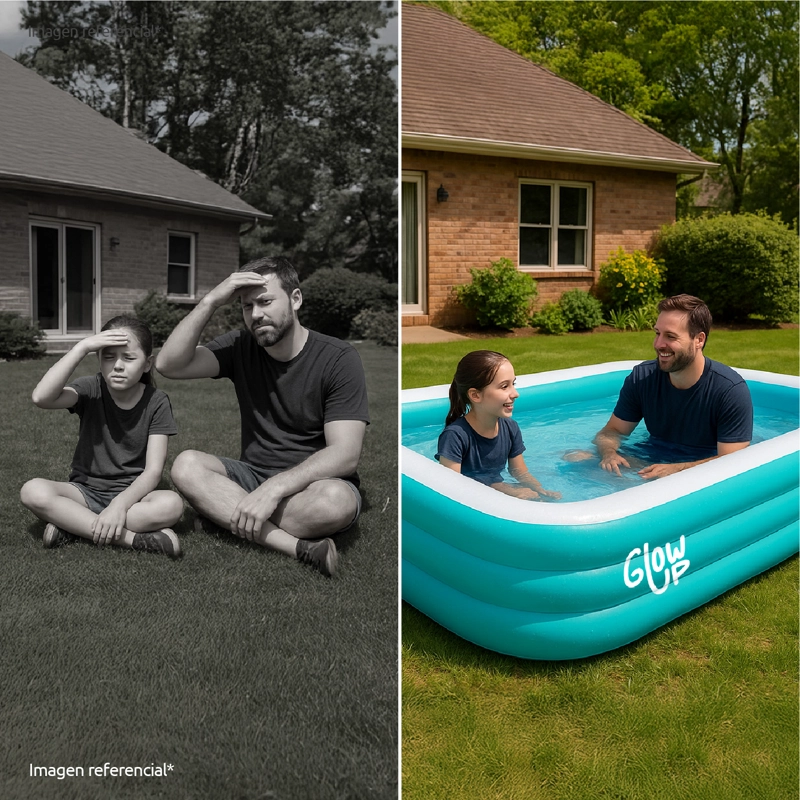 Piscina Inflable GlowUp 210x150x65 cm Color Celeste - 9