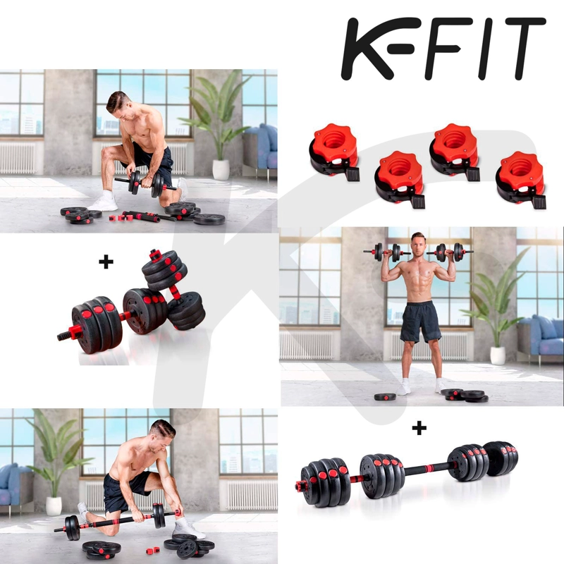 SET MANCUERNAS CON BARRA AJUSTABLE K-FIT 10 KG - 6