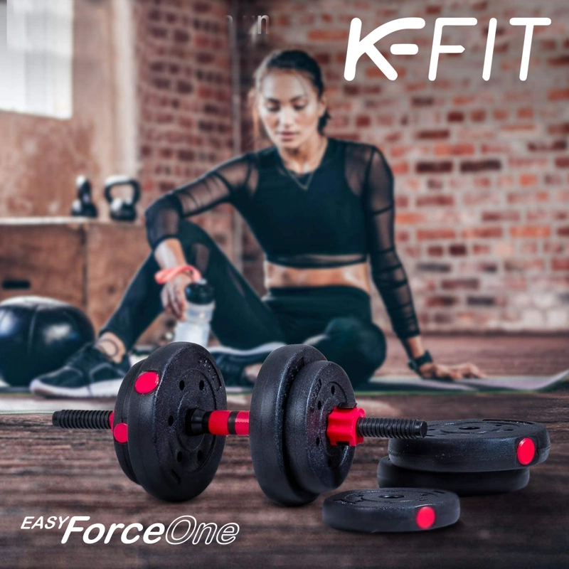 SET MANCUERNAS CON BARRA AJUSTABLE K-FIT 10 KG - 8