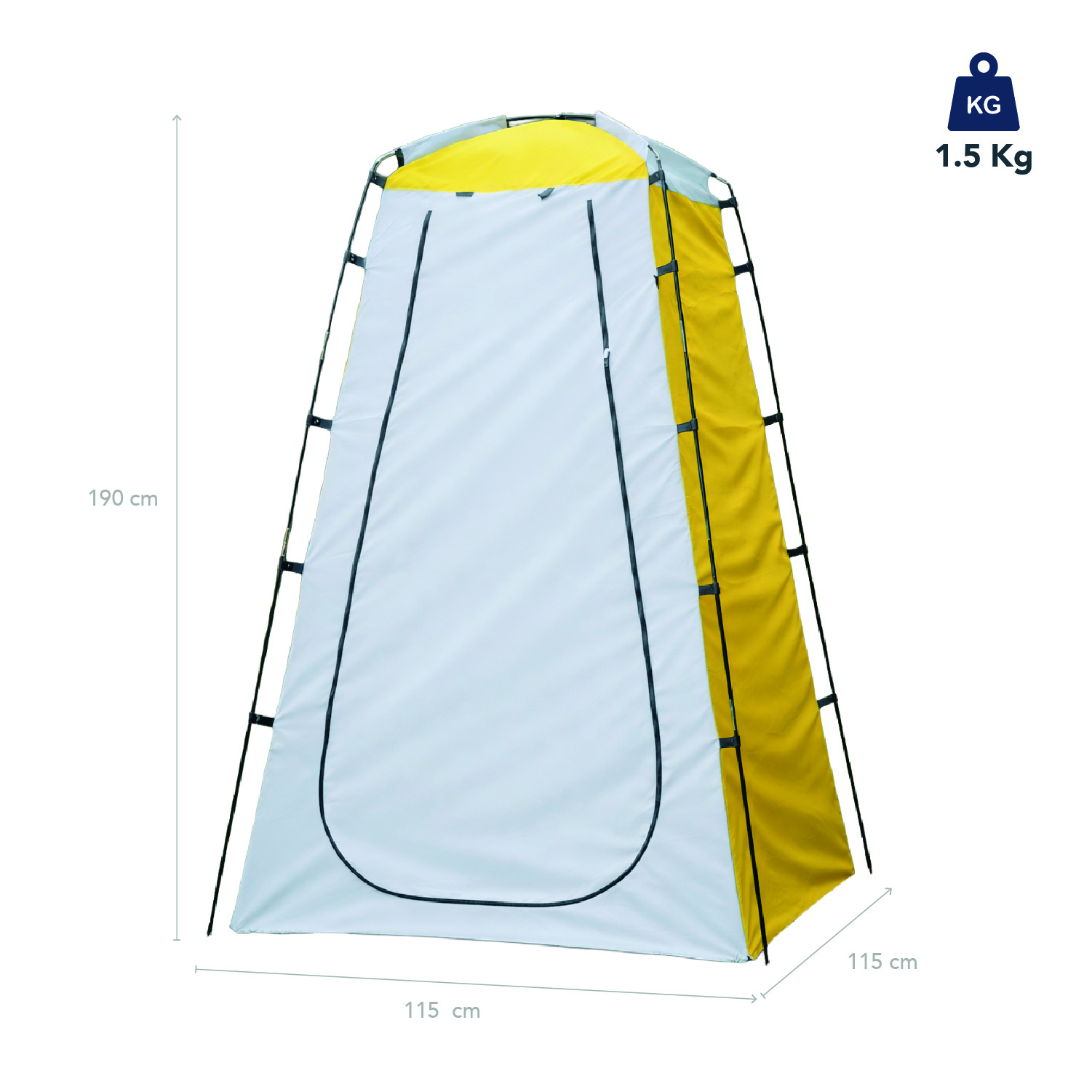 Baño Químico Portátil con Carpa y Ducha Solar 20 L para Camping - 3