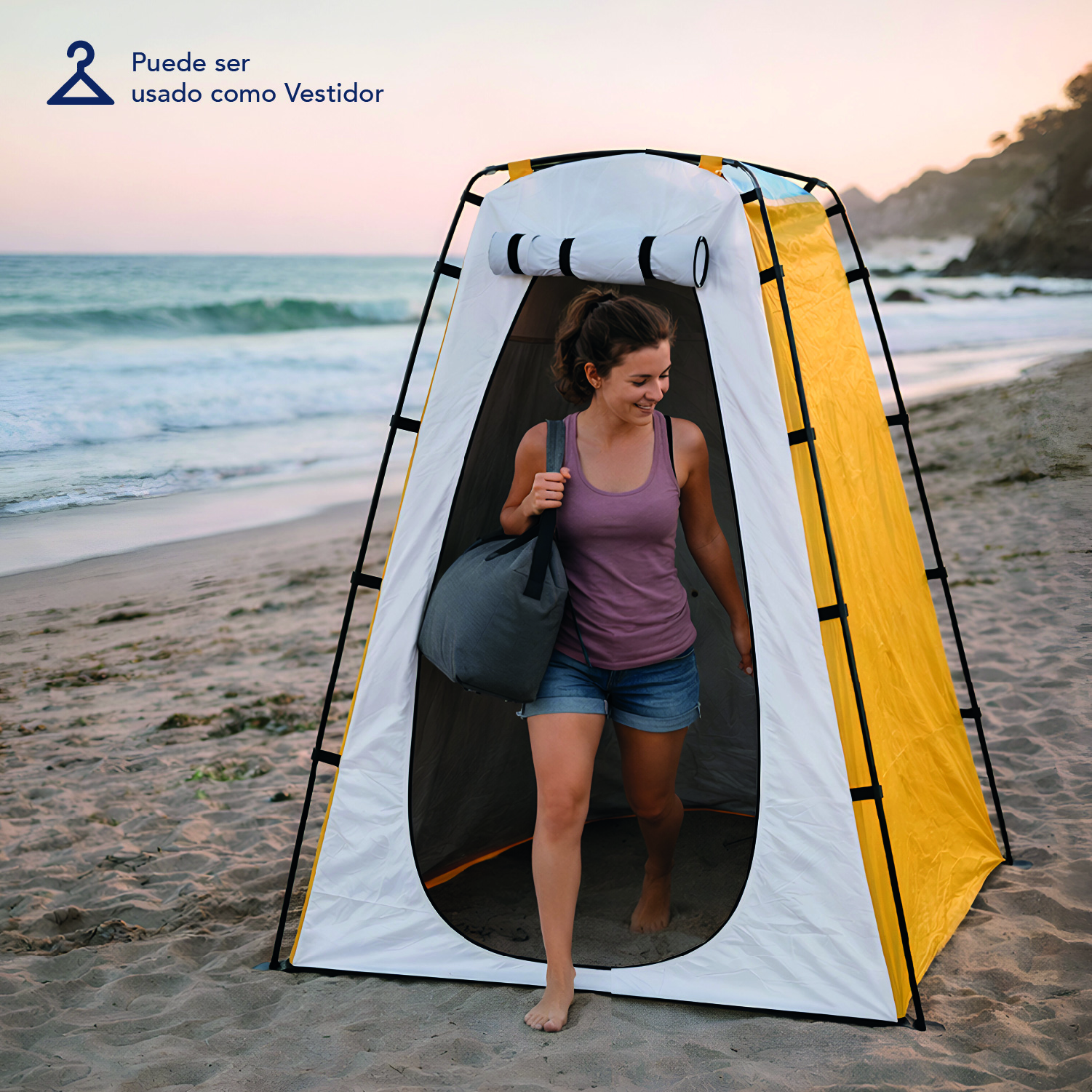 Baño Químico Portátil con Carpa y Ducha Solar 20 L para Camping - 9