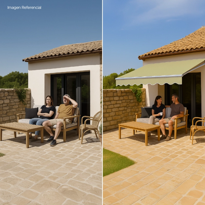 TOLDO CON BRAZO RETRACTIL TERRAZAS 2 X 1.5 MTS BEIGE - 6
