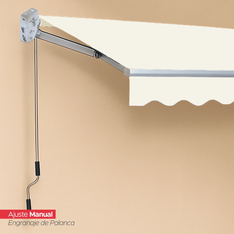TOLDO CON BRAZO RETRACTIL TERRAZAS 2X1.5 MTS BLANCO - 3