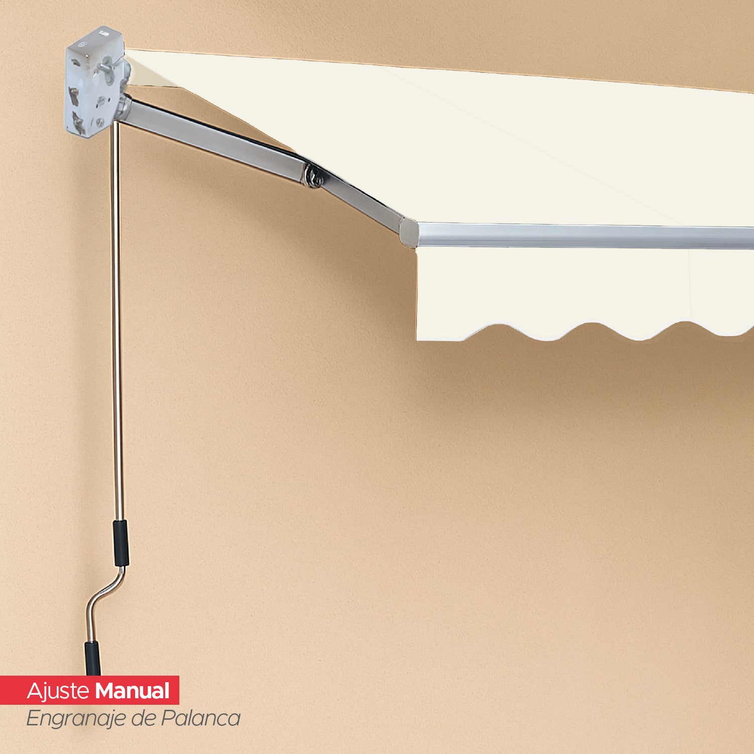 TOLDO CON BRAZO RETRACTIL TERRAZAS 2X1.5 MTS BLANCO - 3