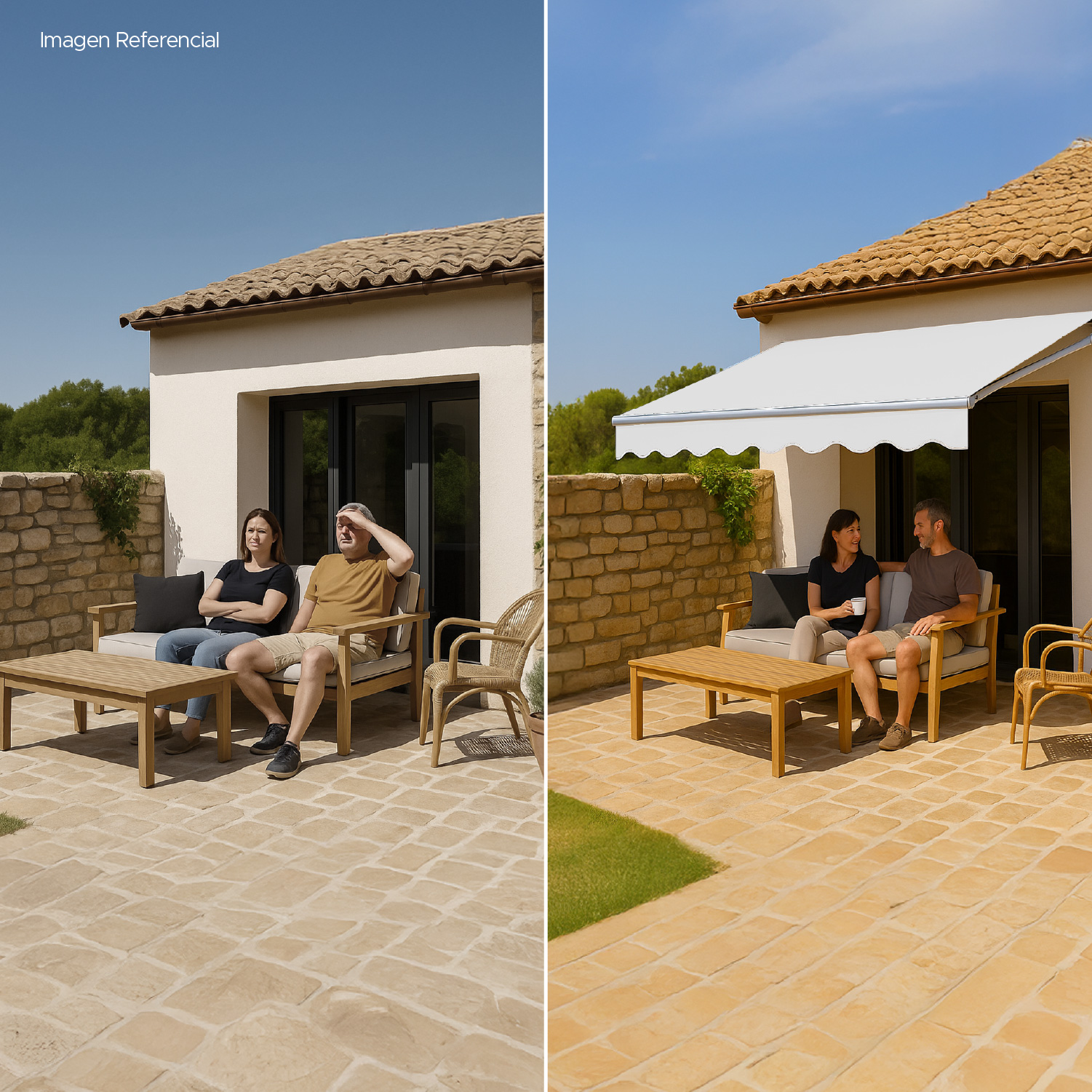 TOLDO CON BRAZO RETRACTIL TERRAZAS 2X1.5 MTS BLANCO - 6
