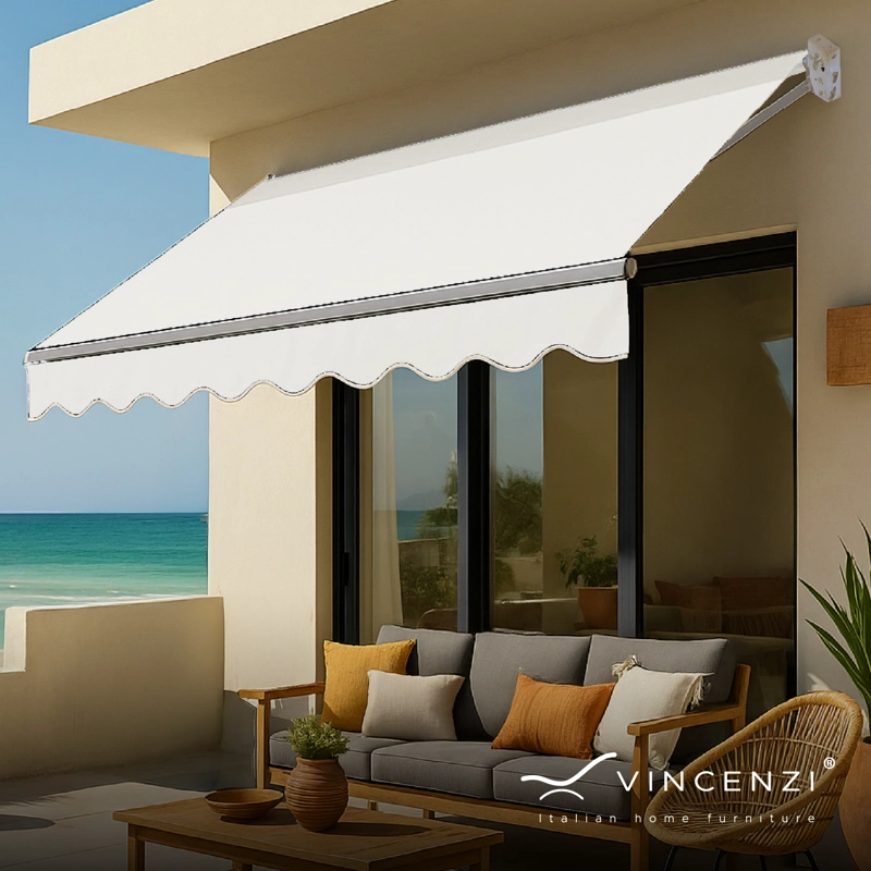 TOLDO CON BRAZO RETRACTIL TERRAZAS 2X1.5 MTS BLANCO - 7