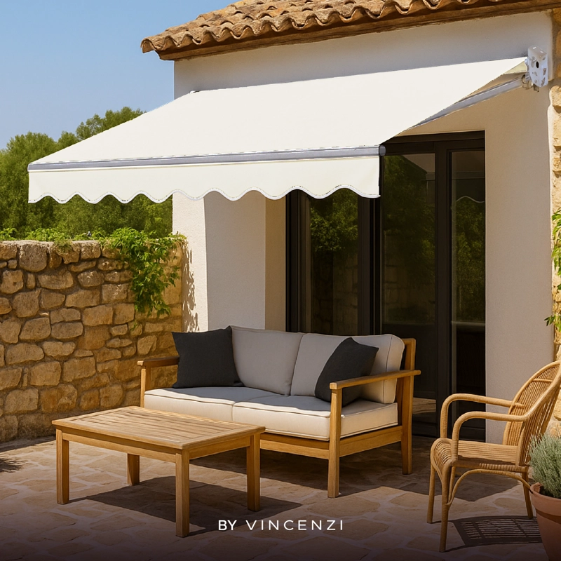 TOLDO CON BRAZO RETRACTIL TERRAZAS 2X1.5 MTS BLANCO - 8
