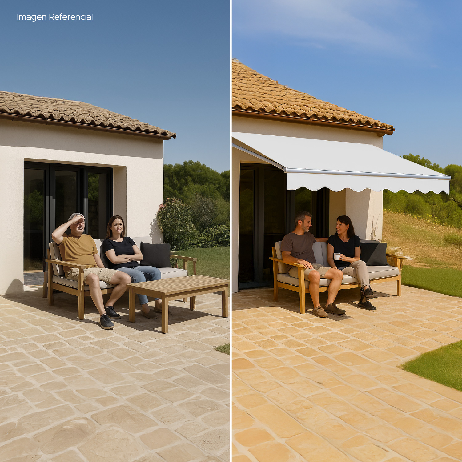 TOLDO CON BRAZO RETRACTIL TERRAZAS 3X2.5 MTS BLANCO VINCENZI - 8