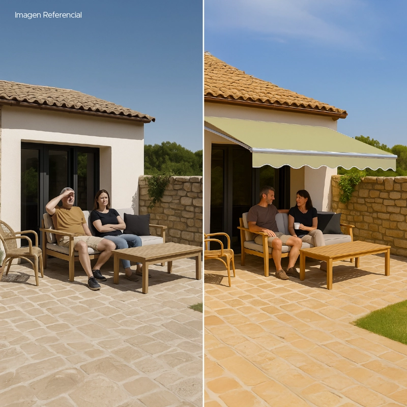 TOLDO CON BRAZO RETRACTIL TERRAZAS 4 X 2.5 MTS BEIGE - 8