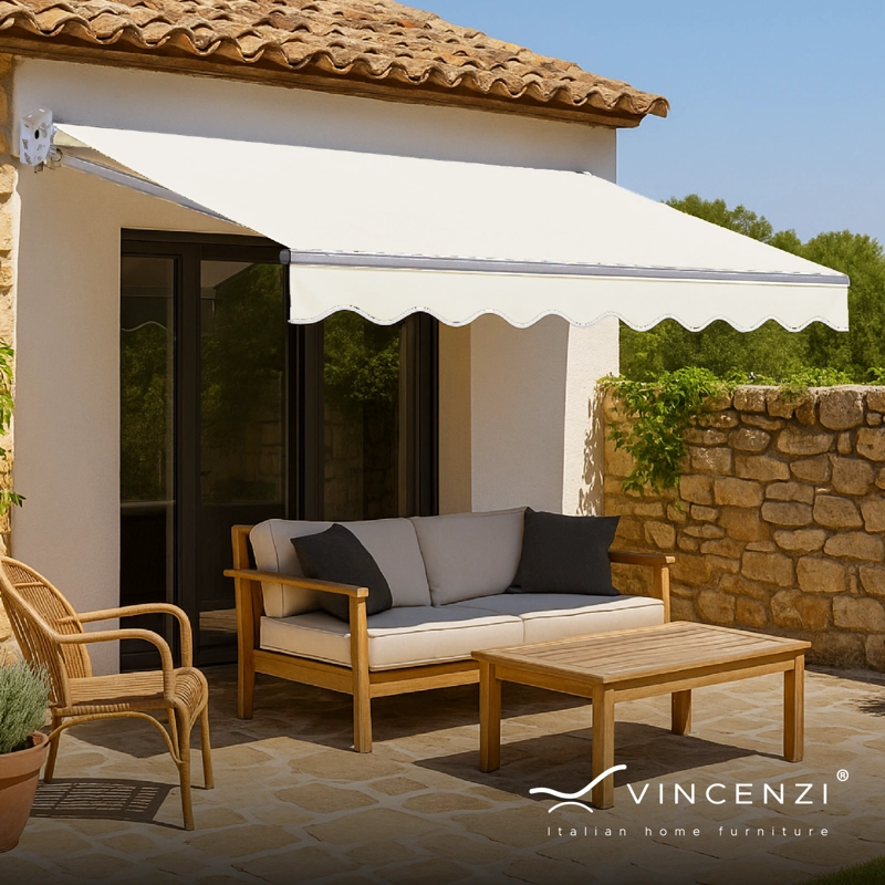 Toldo Con Brazo Retráctil para Terrazas 4x2.5 Mts Blanco Vincenzi - 7