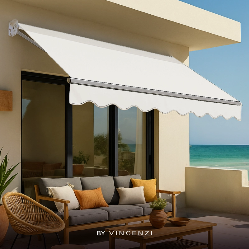 Toldo Con Brazo Retráctil para Terrazas 4x2.5 Mts Blanco Vincenzi - 8