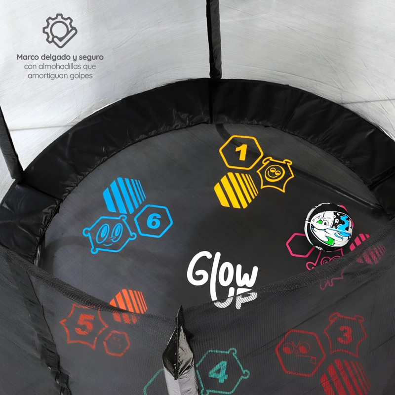 CAMA ELÁSTICA 10FT 3,05 MTS GLOWUP + MALLA Y ESCALERA EDICIÓN LTDA - 10