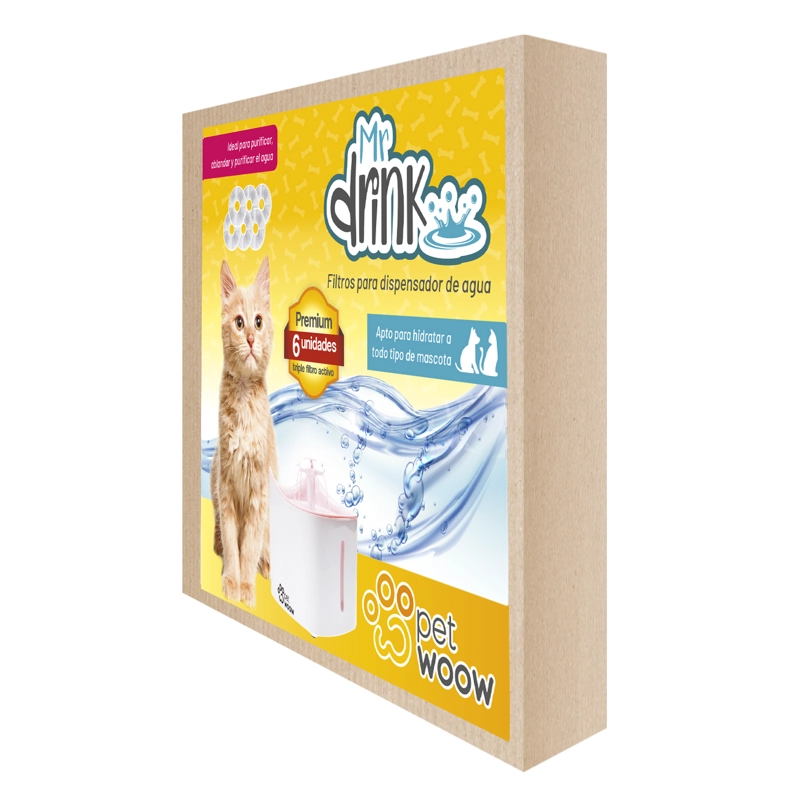 PACK 6 FILTROS PERROS GATOS DISPENSADOR AGUA PETWOOW - 2