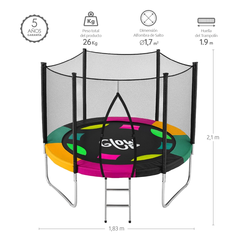CAMA ELÁSTICA 1,83 MT 6FT EDICIÓN EXCLUSIVA R GLOWUP - 6