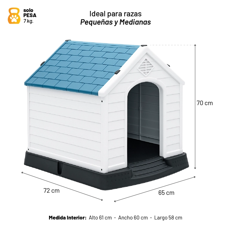 CASA PERROS GATOS PETWOOW 73X66X71 LIL HOUSE GRIS - 2