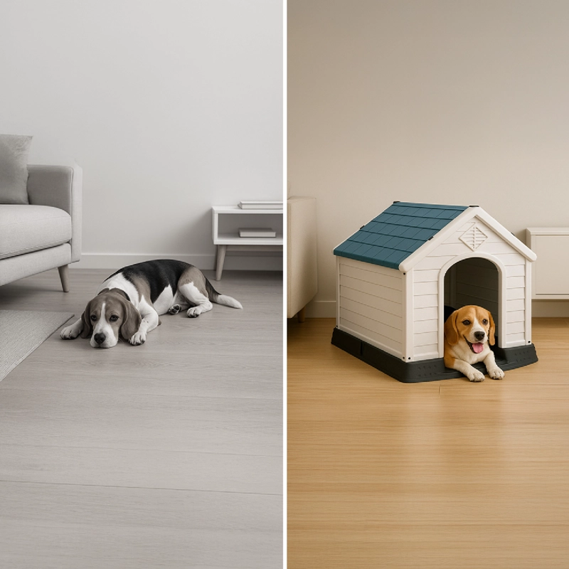 CASA PERROS GATOS PETWOOW 73X66X71 LIL HOUSE GRIS - 7