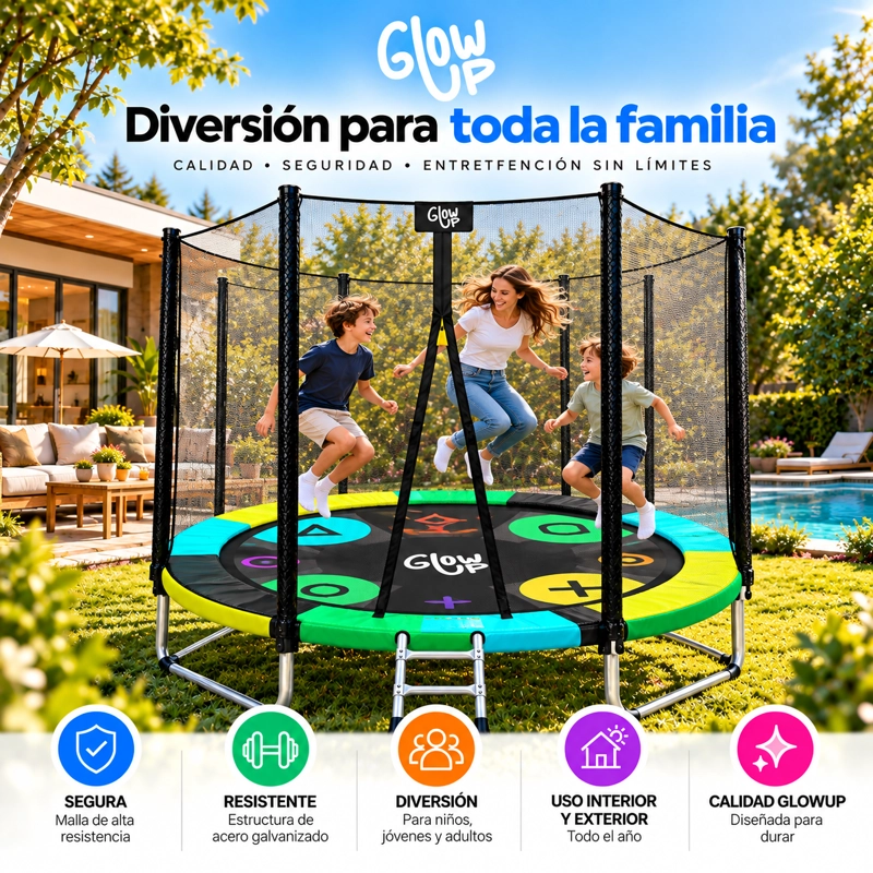 CAMA ELÁSTICA 3,05 MT 10FT EDICIÓN GAMER EXCLUSIVA F GLOWUP - 7