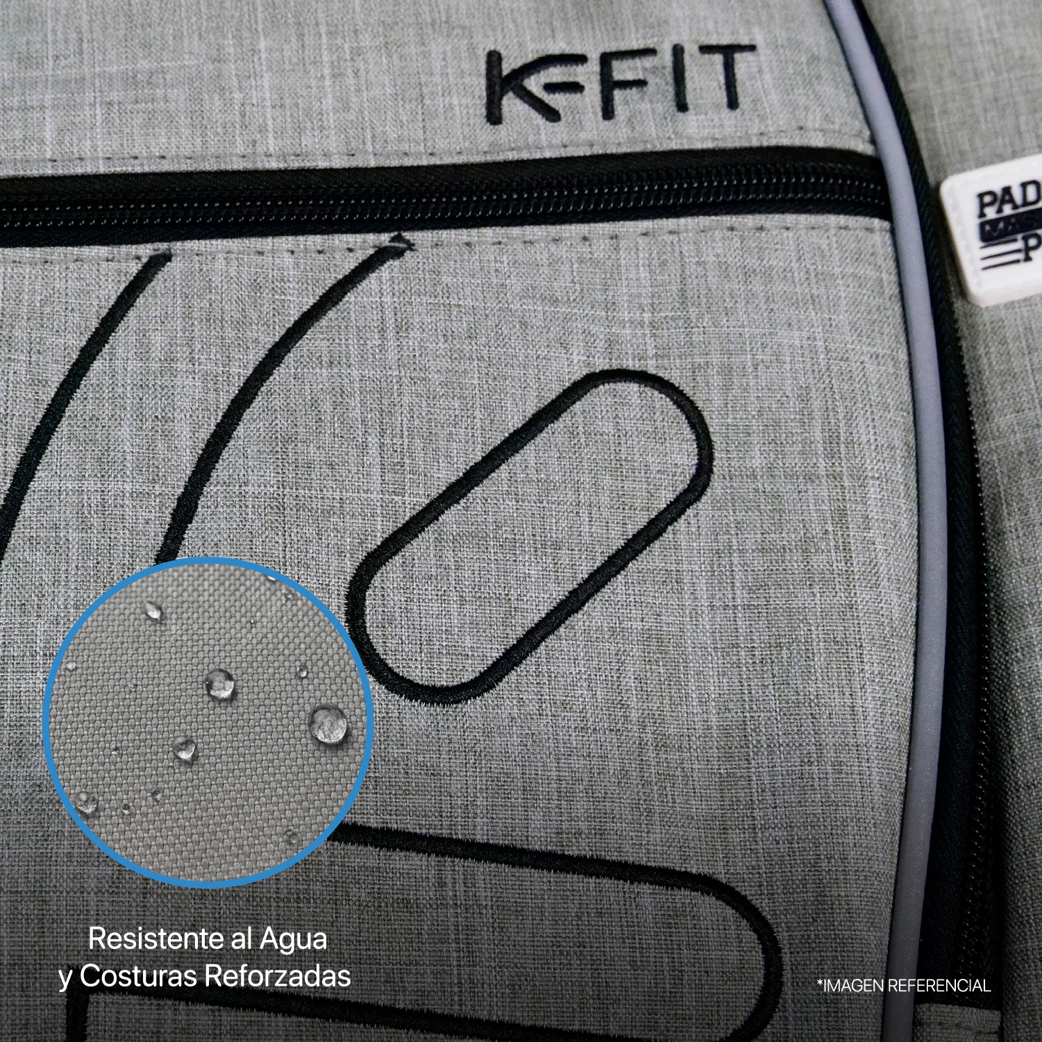 MOCHILA K-FIT R6321 GRIS BOLSO DE PADEL KANU - 10