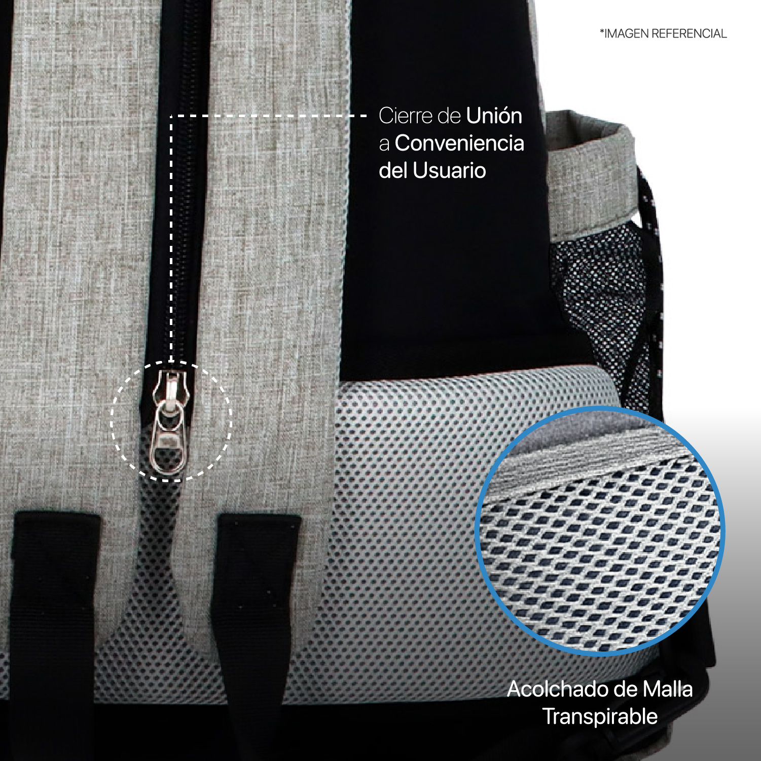 MOCHILA K-FIT R6321 GRIS BOLSO DE PADEL KANU - 11